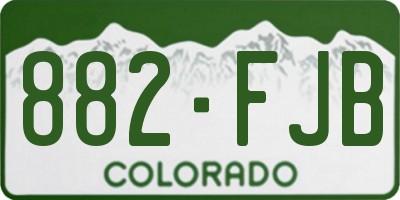 CO license plate 882FJB