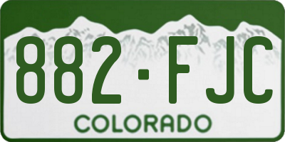 CO license plate 882FJC