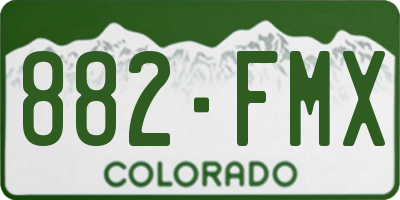 CO license plate 882FMX