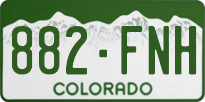 CO license plate 882FNH