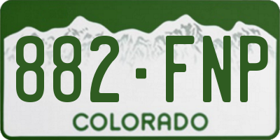 CO license plate 882FNP