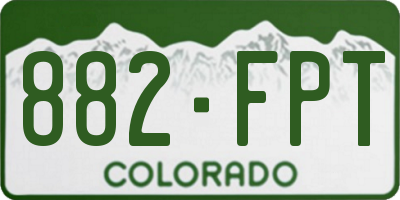 CO license plate 882FPT