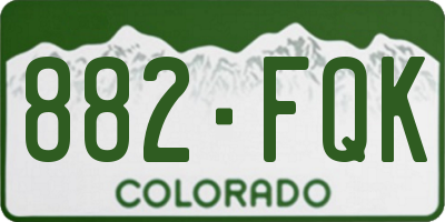 CO license plate 882FQK