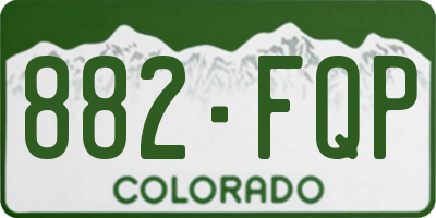 CO license plate 882FQP