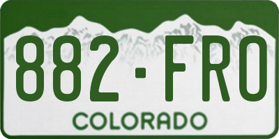 CO license plate 882FRO