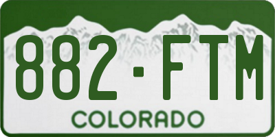 CO license plate 882FTM