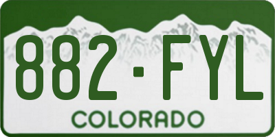 CO license plate 882FYL