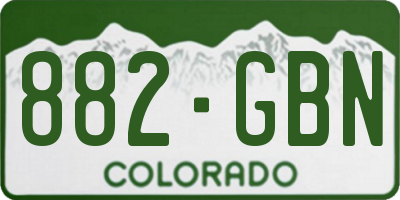 CO license plate 882GBN