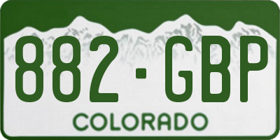 CO license plate 882GBP