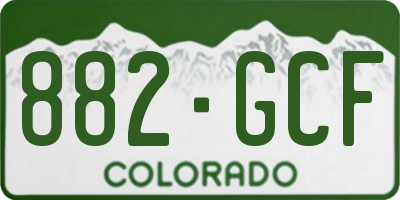 CO license plate 882GCF