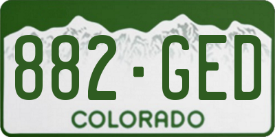 CO license plate 882GED