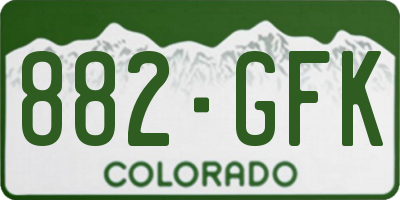 CO license plate 882GFK