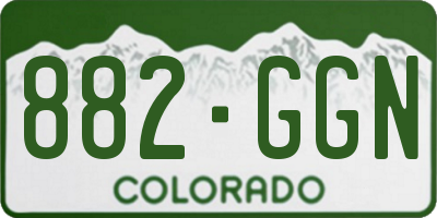 CO license plate 882GGN