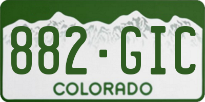 CO license plate 882GIC