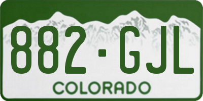 CO license plate 882GJL