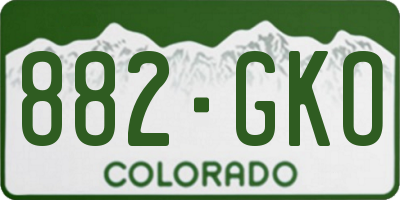 CO license plate 882GKO