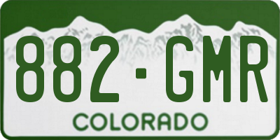 CO license plate 882GMR