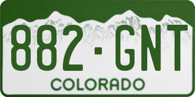 CO license plate 882GNT