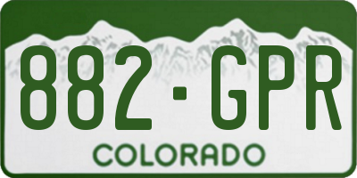CO license plate 882GPR