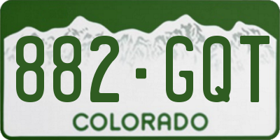 CO license plate 882GQT