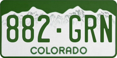 CO license plate 882GRN