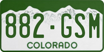 CO license plate 882GSM