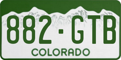CO license plate 882GTB