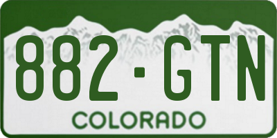 CO license plate 882GTN