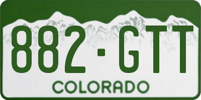 CO license plate 882GTT