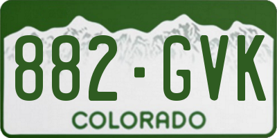 CO license plate 882GVK