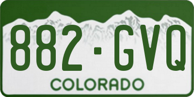 CO license plate 882GVQ