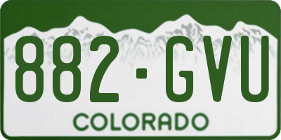 CO license plate 882GVU
