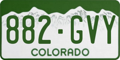 CO license plate 882GVY