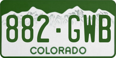 CO license plate 882GWB