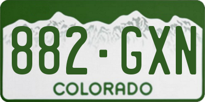 CO license plate 882GXN