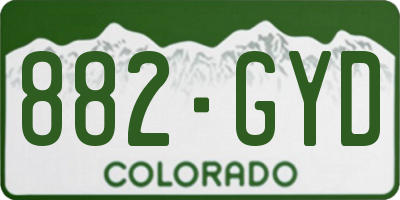 CO license plate 882GYD