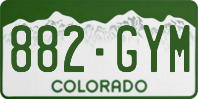 CO license plate 882GYM