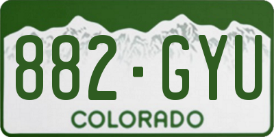 CO license plate 882GYU