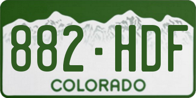 CO license plate 882HDF