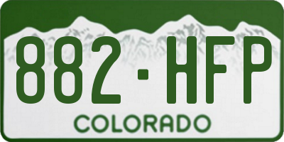 CO license plate 882HFP