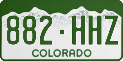 CO license plate 882HHZ