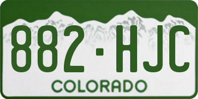CO license plate 882HJC
