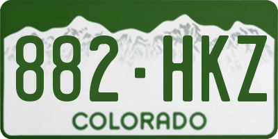 CO license plate 882HKZ