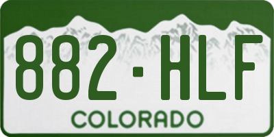 CO license plate 882HLF