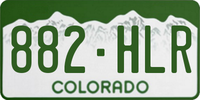 CO license plate 882HLR