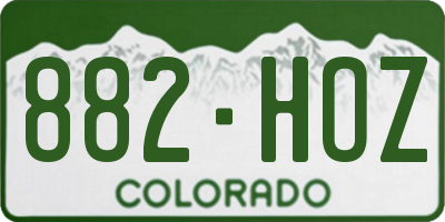 CO license plate 882HOZ