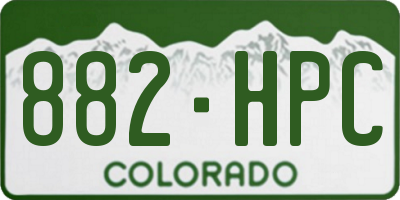 CO license plate 882HPC