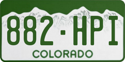 CO license plate 882HPI