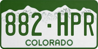 CO license plate 882HPR