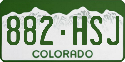 CO license plate 882HSJ